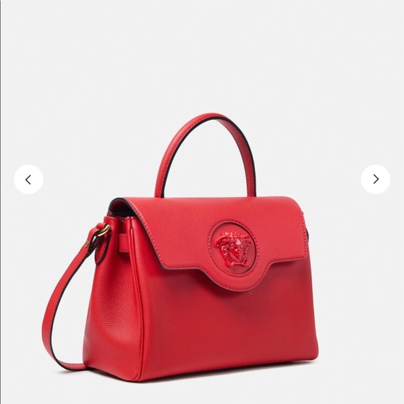 NEW, NEVER WORN, WITH TAGS! Versace La Medusa Medium Handbag in Red w/ dust bag. - Picture 9 of 9